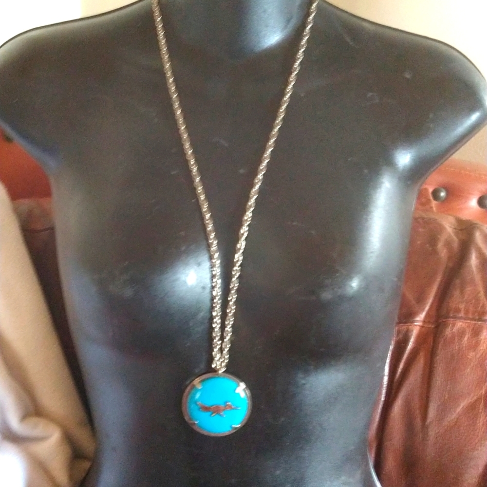 Turquoise roadrunner necklace